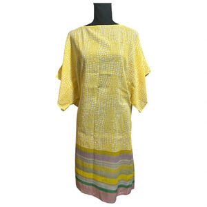 Anthropologie X Bl^nk London yellow paisley dress OS fits most maxi length